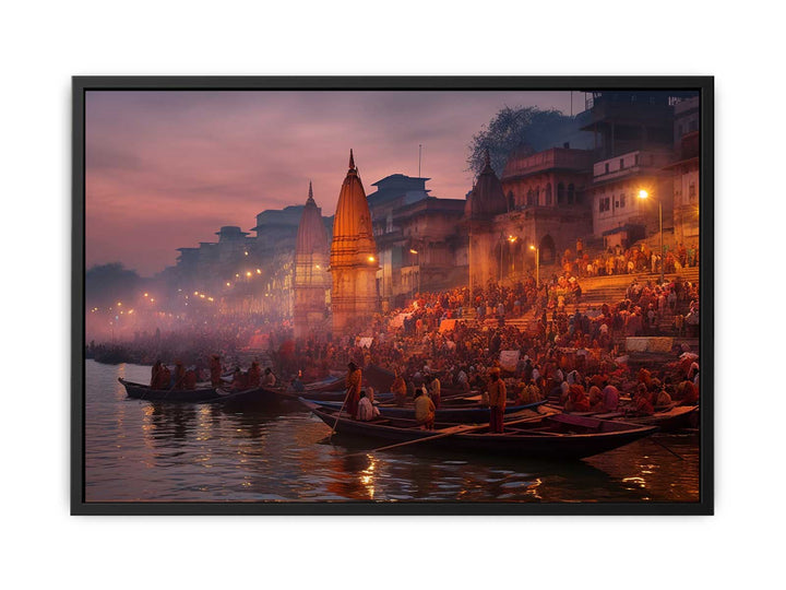 Varanasi kashi Painting  canvas Print