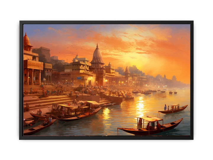 Varanasi kashi Painting  canvas Print