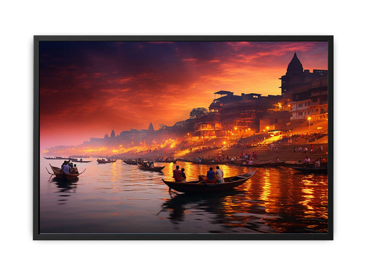 Varanasi Ganga Painting  canvas Print