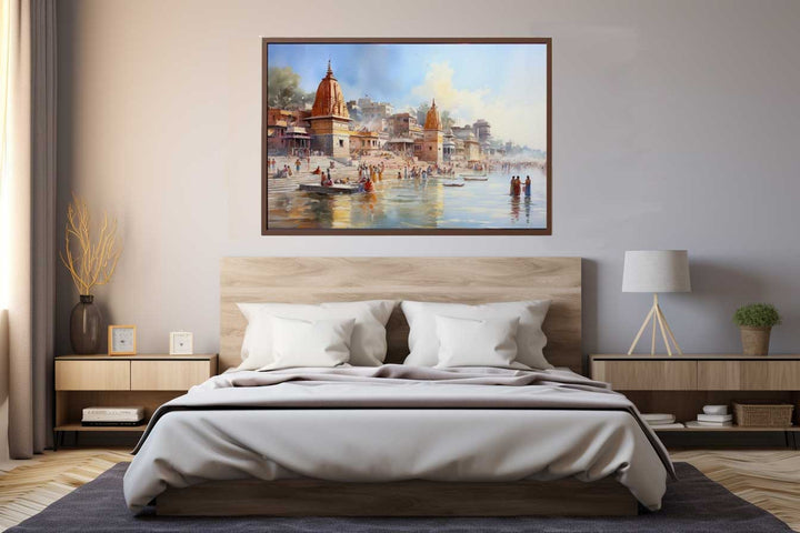 Haridwar Ganga Ghat Painting Art Print