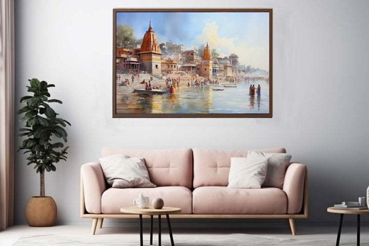 Haridwar Ganga Ghat Painting Art Print