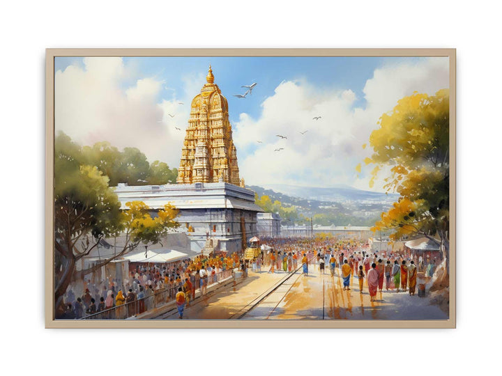 Tirupati Balaji Temple Painting framed Print