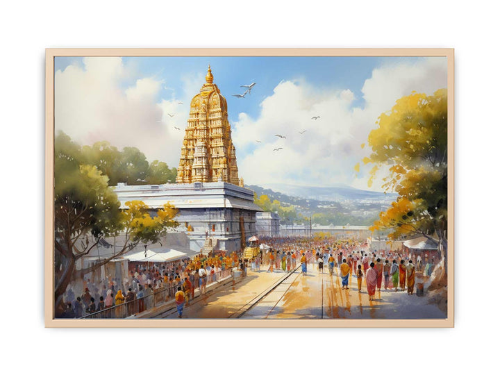 Tirupati Balaji Temple Painting framed Print