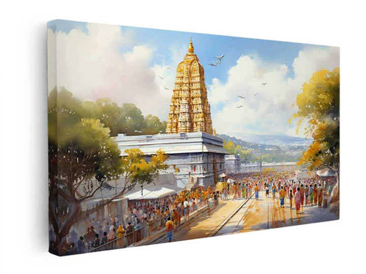 Tirupati Balaji Temple Painting  canvas Print