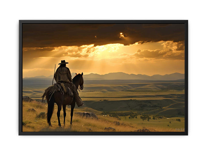 Montana Buffalo View Painting  canvas Print