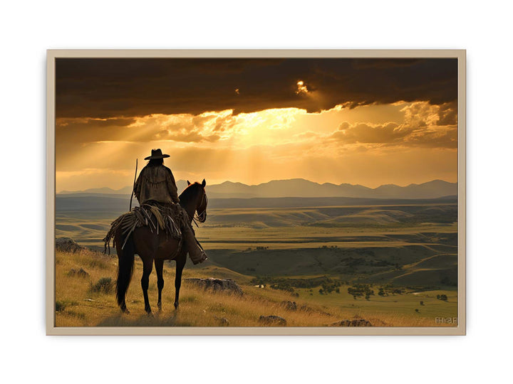 Montana Buffalo View Painting framed Print