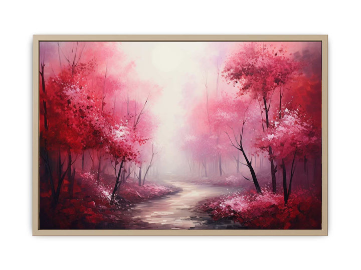 Red Forest Painting framed Print