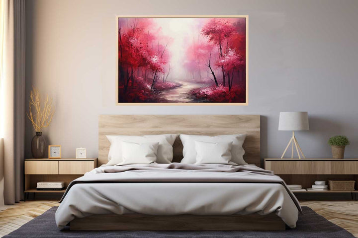 Red Forest Painting Art Print