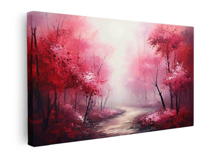 Red Forest Painting  canvas Print