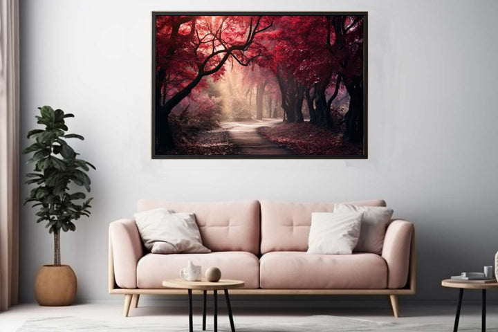 Red Forest Painting Art Print