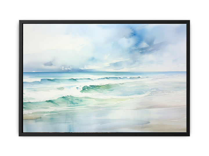 Watercolor Beach Art   canvas Print