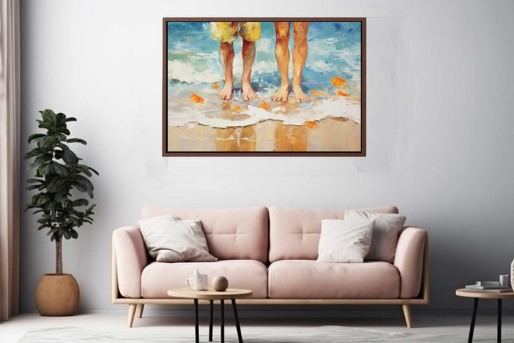 Couple Step In Beach Art  Print