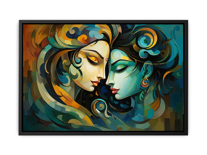 Raha Krishna Love Painting  canvas Print