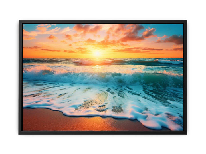 Sunset Beach Painting  canvas Print