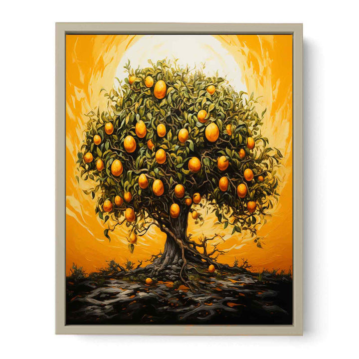 Oranges Tree Painting framed Print