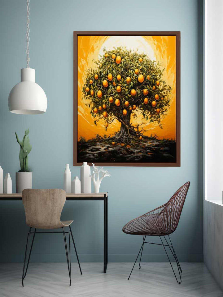 Oranges Tree Painting Art Print