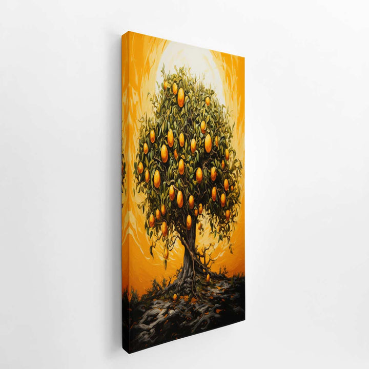 Oranges Tree Painting  canvas Print