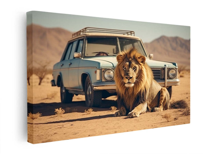 Vinatge Lion Art  canvas Print