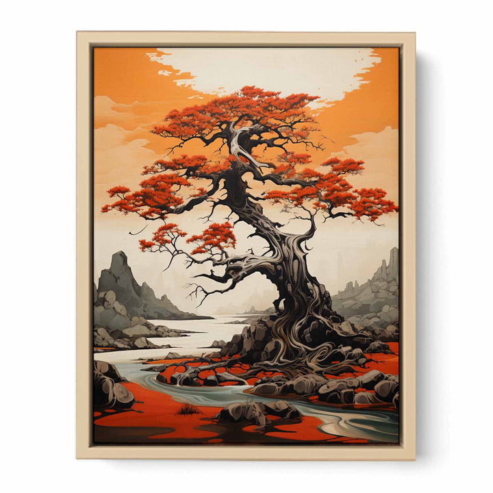 Orange Tree Painting framed Print