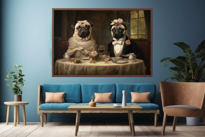 Painting Of Pugs Art Print