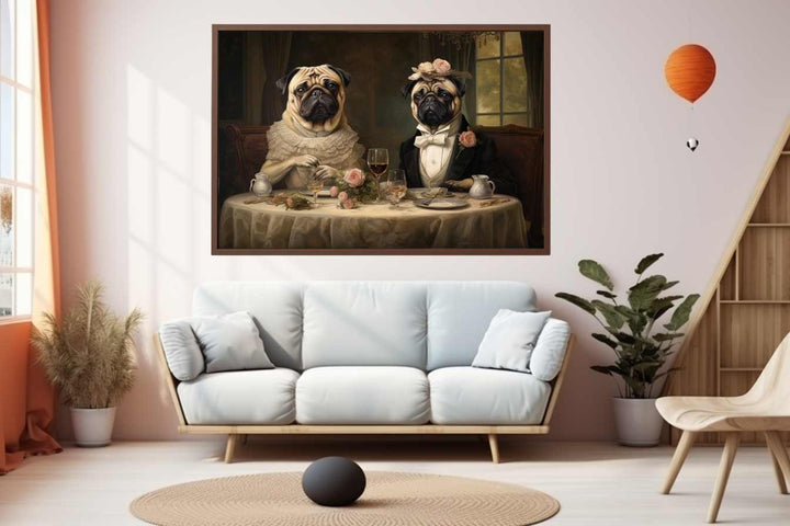 Painting Of Pugs Art Print