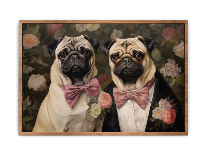 Painting Of Two Pugs  Painting