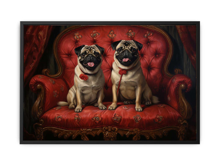 Pugs On Couch  canvas Print