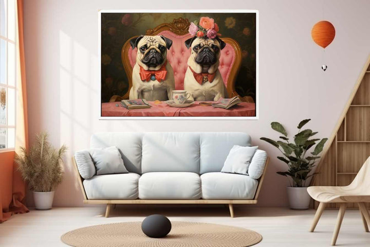 Painting Of Pugs Art Print