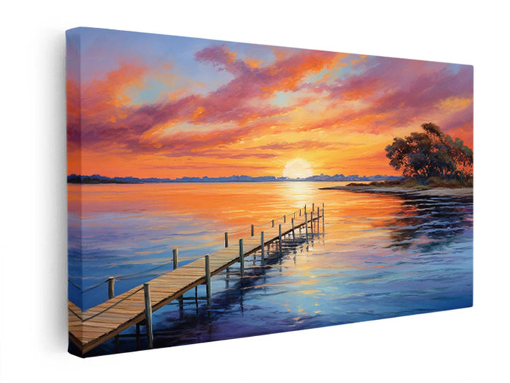 Jetty Sunset Pinting  canvas Print