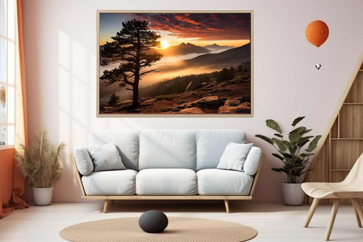 Sunrise In Valley Print Art Print