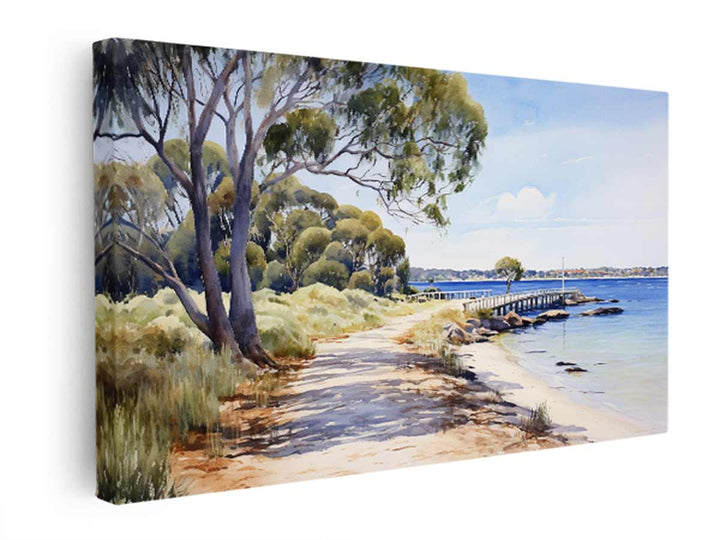 Isolated Beach Walk Art  canvas Print