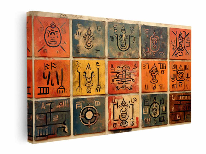 Ancient Script Painting  canvas Print