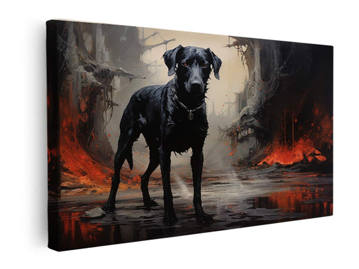 Black Dog Art Print  canvas Print