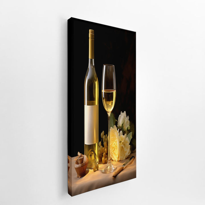 White Wine Artwork  canvas Print