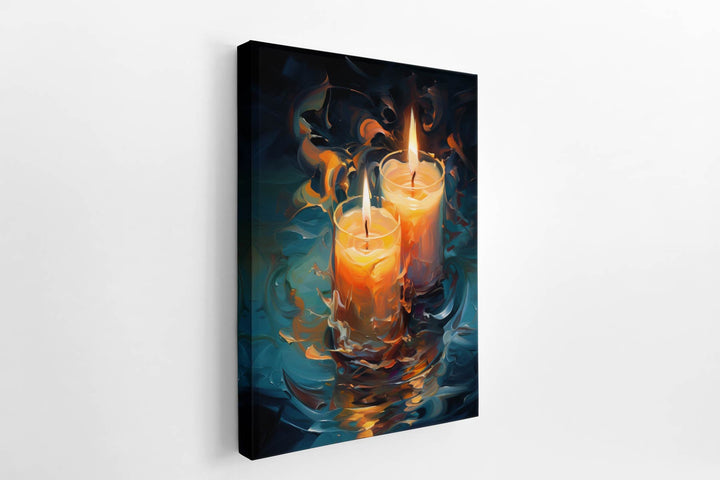 Couple Love Candle Painting  canvas Print