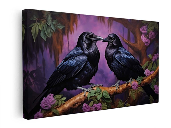 Ravens Painting In Jungle  canvas Print