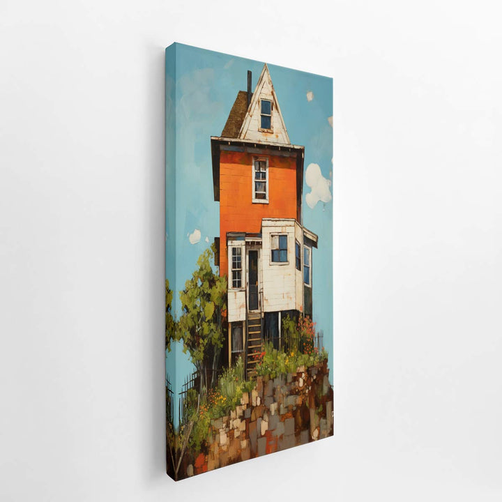 vinatge House On Top  Art  canvas Print