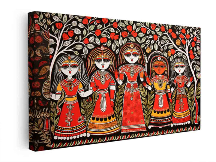 Madhubani Painting Ar 32  canvas Print