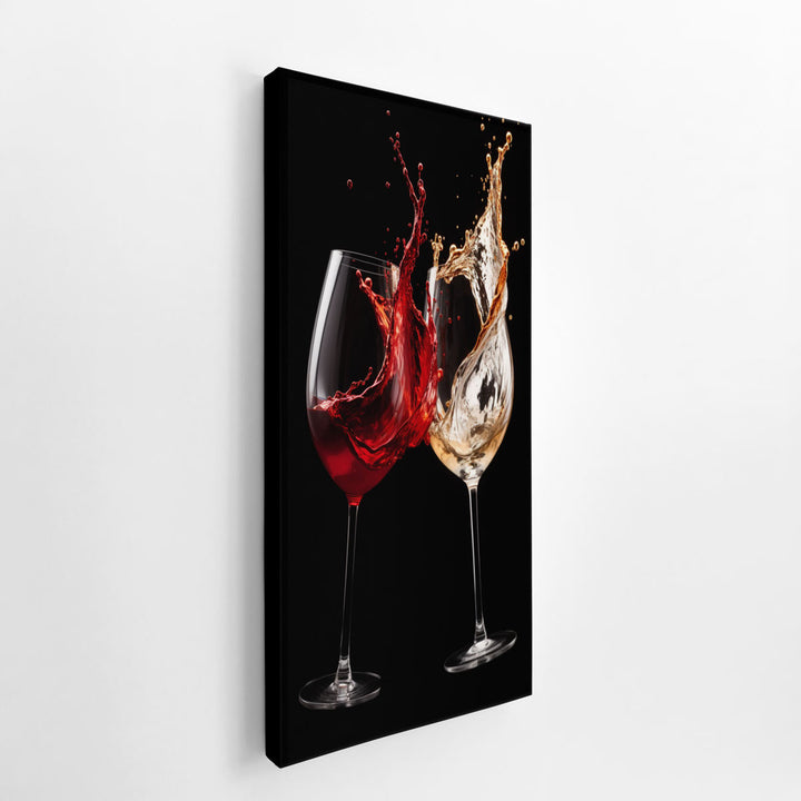 Red & White Wine Splash Art  canvas Print