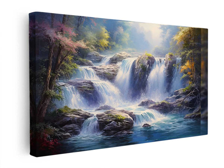 Luxury Waterfall Painting  canvas Print