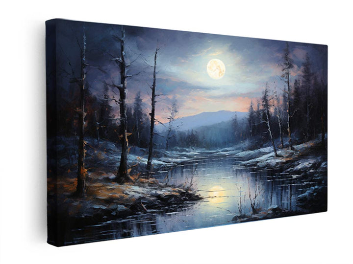 Moonlight Oil Painting  canvas Print