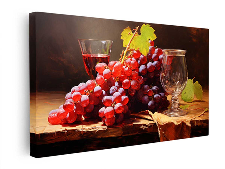 Grapes Still Life Painting  canvas Print