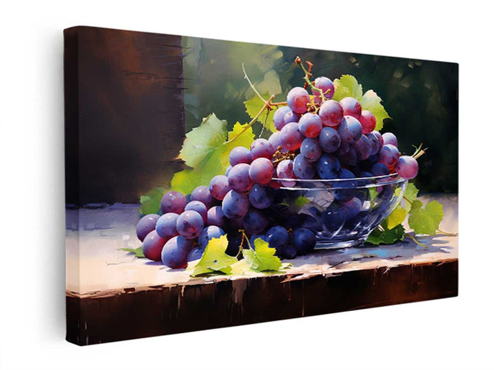 Black Grapes Painting  canvas Print