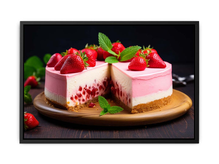 Strawberry Cheesecake Art  canvas Print