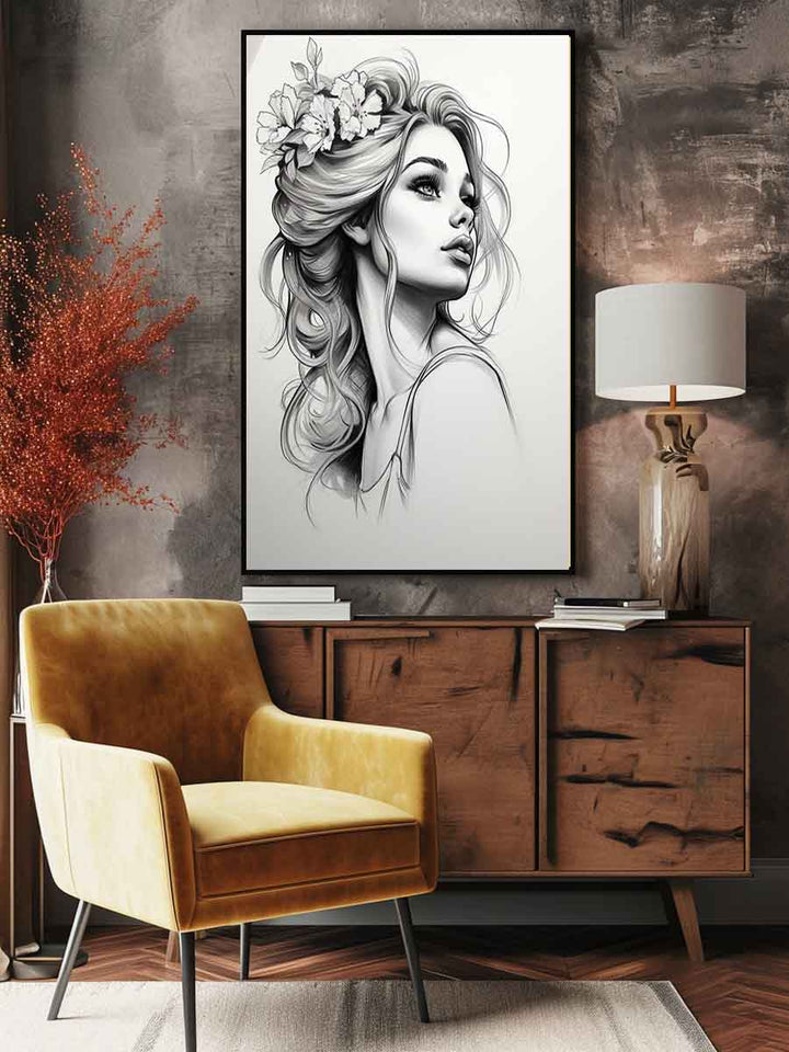 Beautiful Women Sketch Art Print