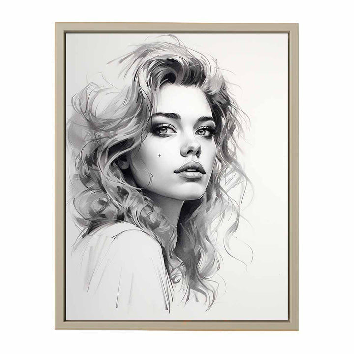 Sexy Women Sketch Art framed Print