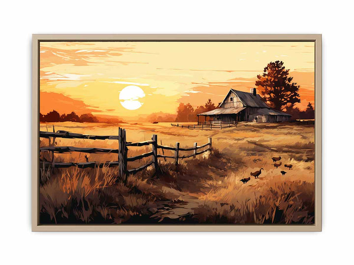 Country Landscape Art framed Print