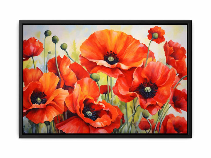 Poppy Painting  canvas Print