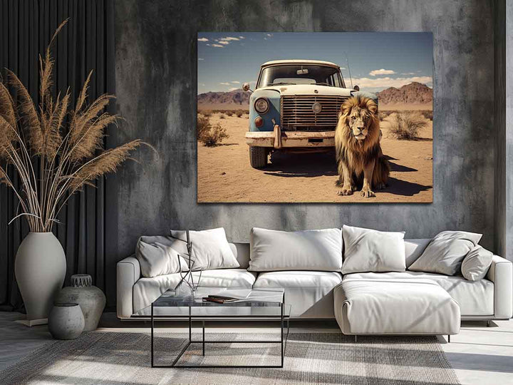 Desert Lion Artwork Art Print