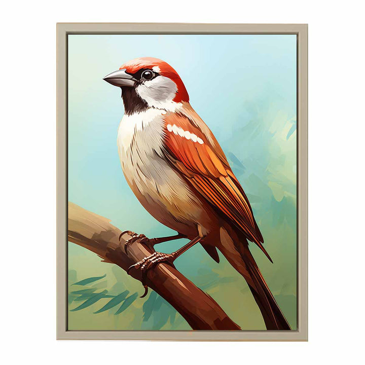 Sparrow Painting framed Print